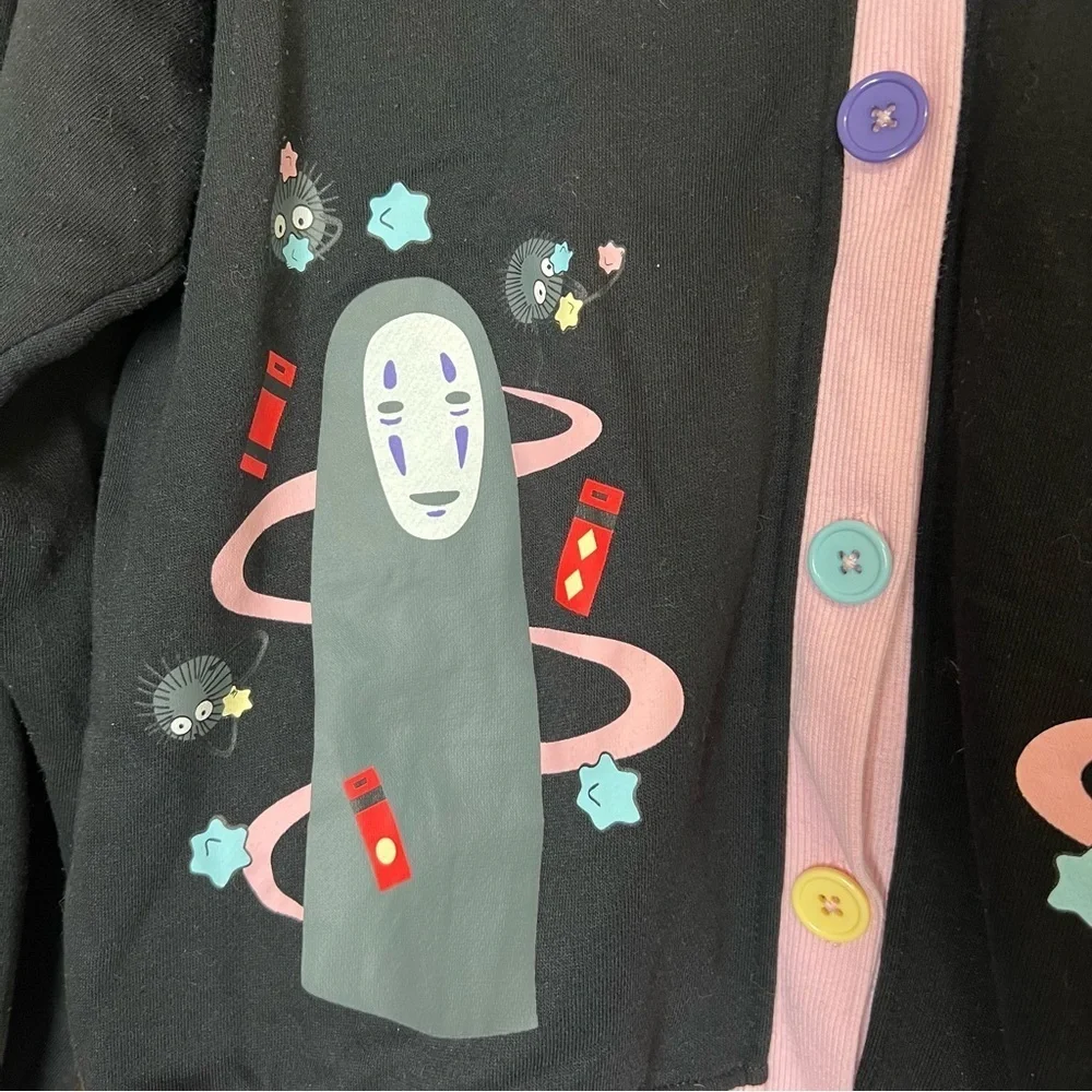 Her Universe Studio Ghibli Spirited Away No-Face Bathhouse Girls Cardigan Sz L